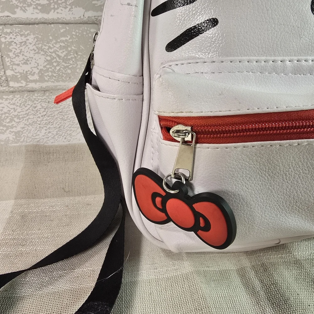 Girl's Hello Kitty Face Mini Backpack Faux Leather Zippered Purse Bag Sanrio